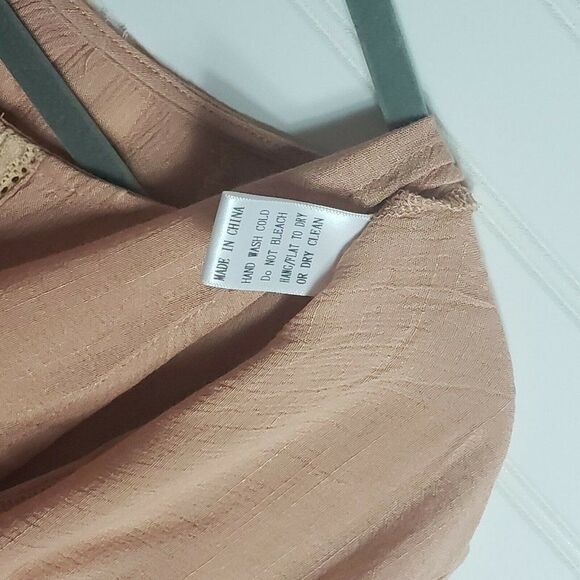 Oddi Peach With Crochet Details Pheasant Blouse - Picture 8 of 8